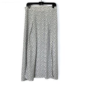 2/$30 H&M Maxi Pleated Polkadot Skirt with Side Slits SZ 10